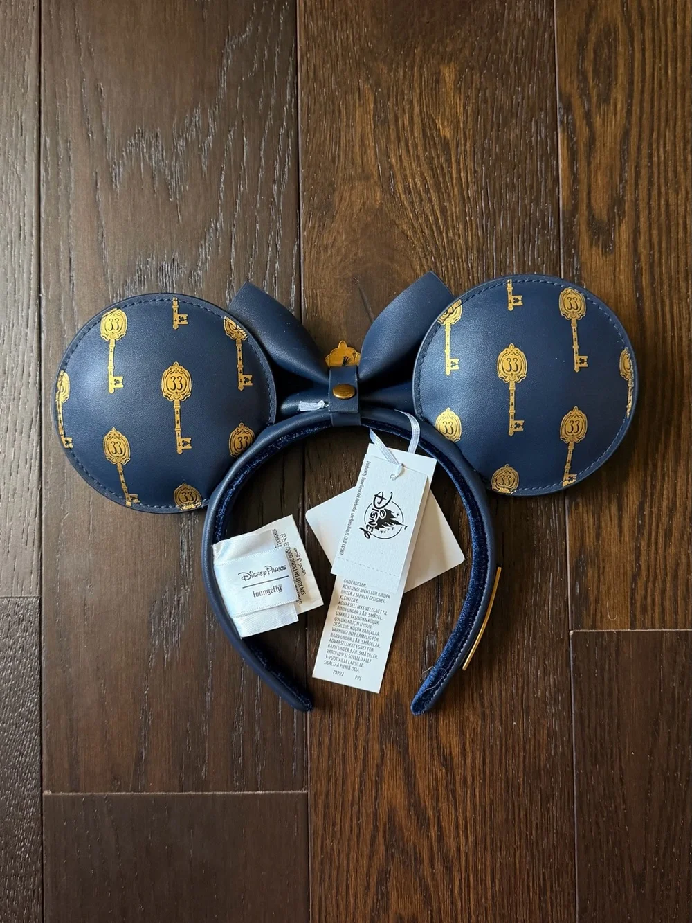 NWT Disneyland Club 33 Limited Edition Minnie Mouse Ears Headband, Navy/Gold